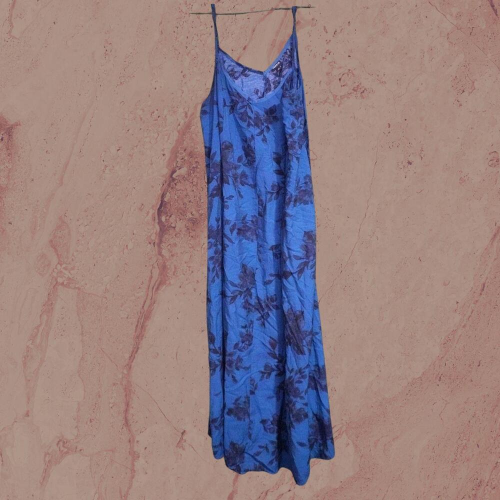 Torrid blue floral grunge slip maxi dress 🥀